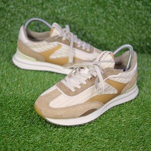 HOFF Decorative Sneakers - beige suede and leather panels - Women's Size 7.5